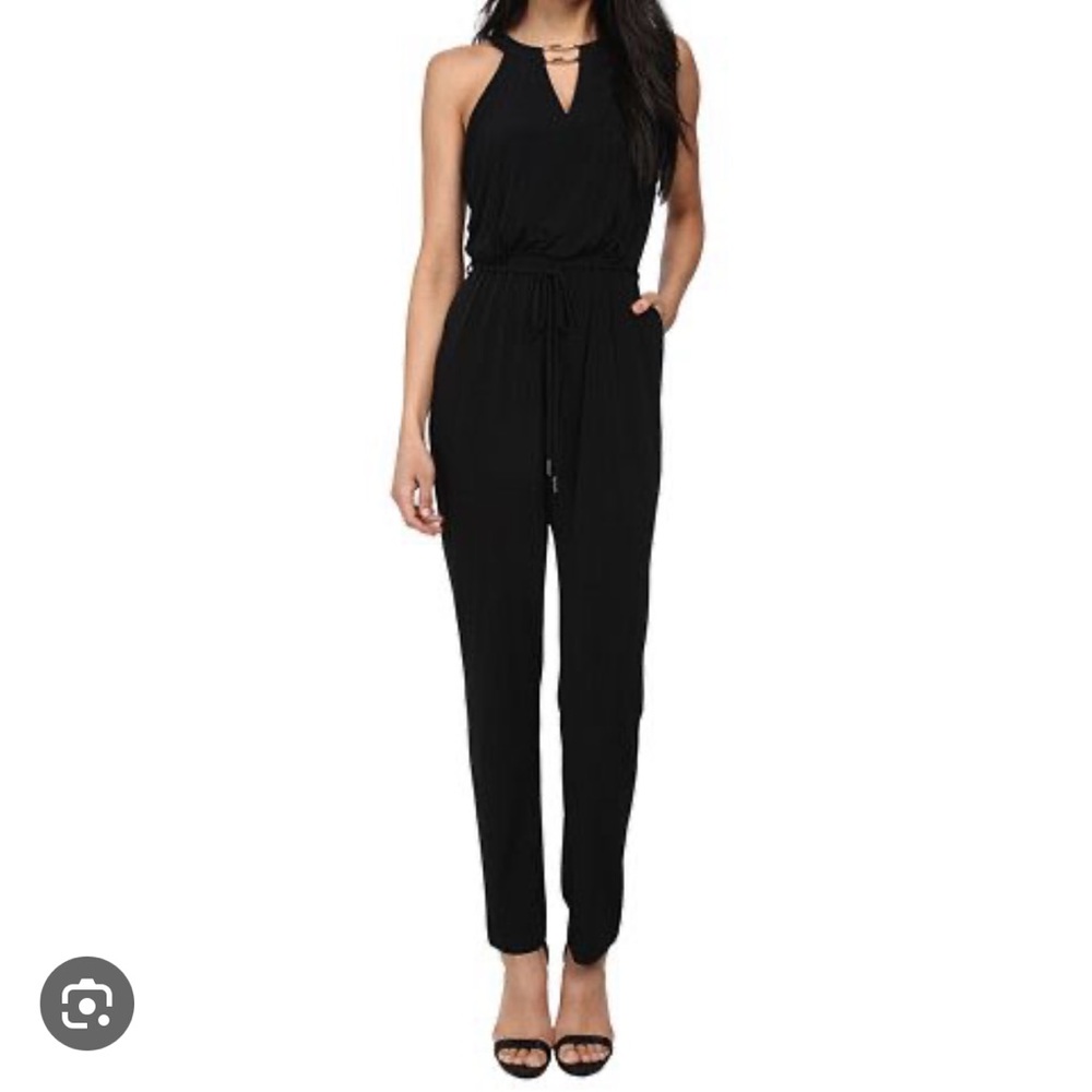 Calvin Klein Black Jumpsuit with Gold Hardware